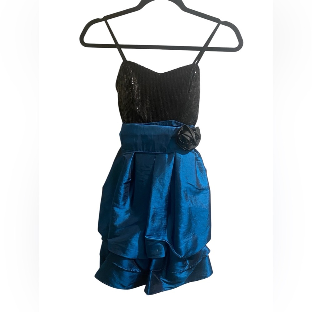Jodi Kristopher Black and Blue Party Dress